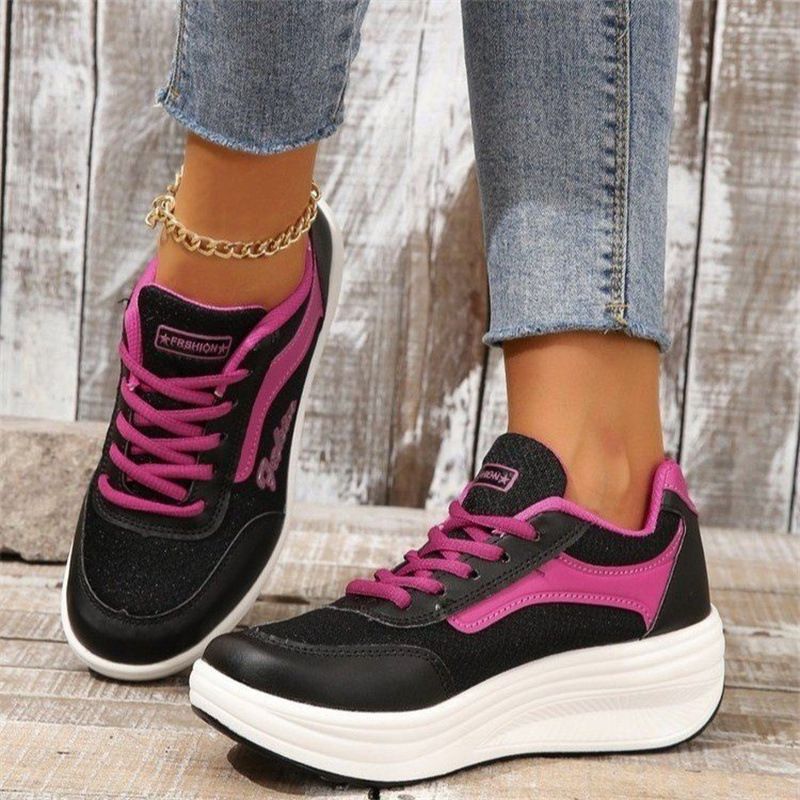 Autumn 2024 spring platform sports women's shoes rocking shoes fitness shoes platform shoes 28711