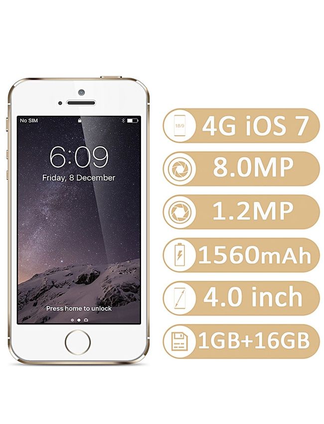 Apple IPhone5S 4.0-Inch 1G+16G 8MP 4G LTE  IOS Smartphone