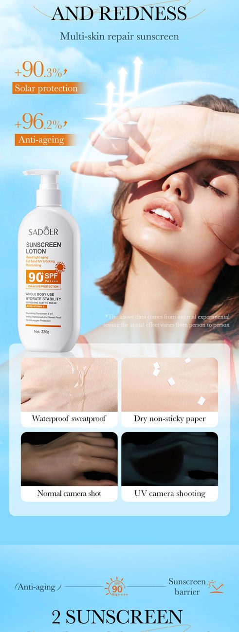 SADOER Refreshing Anti-Aging UV Protection Body Sunscreen Lotion