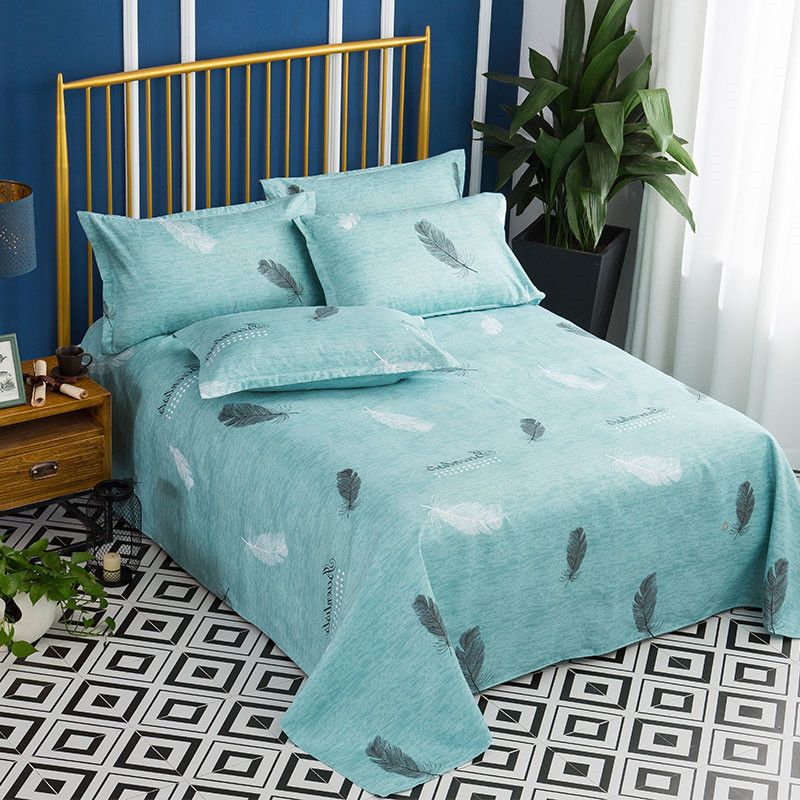 Bed Sheet Bedding 3-piece set CRRSHOP home Bed sheet + 2 pillowcases Skin friendly brushed bed sheets, pillowcases, single and double sets