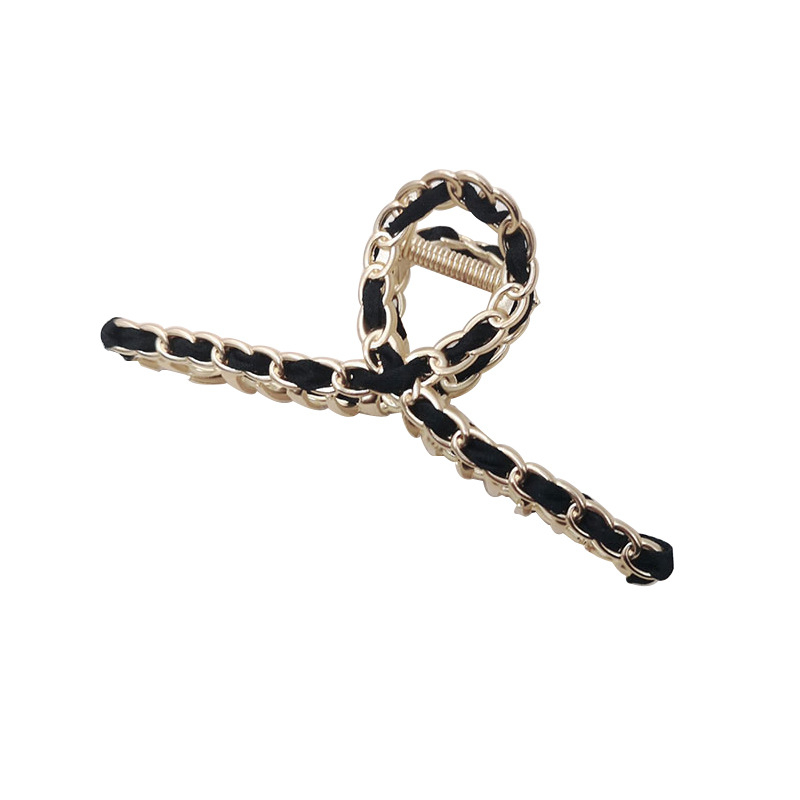 FJ-163 big claw hairpin for ladies girls metal plush fabric strongly keeps non-slip hair accessories