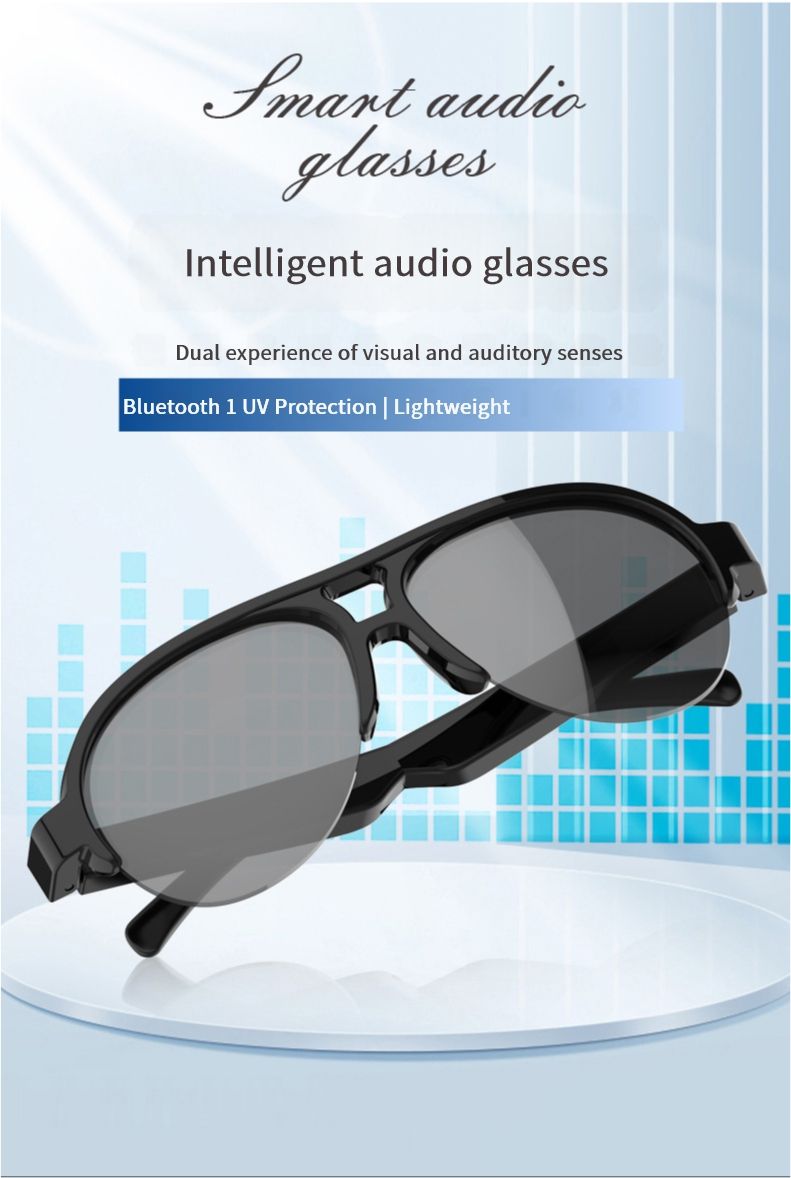  F08 Smart Audio Bluetooth Sunglasses - Wireless Headphones with UV Protection and Multi-functional Sunglasses