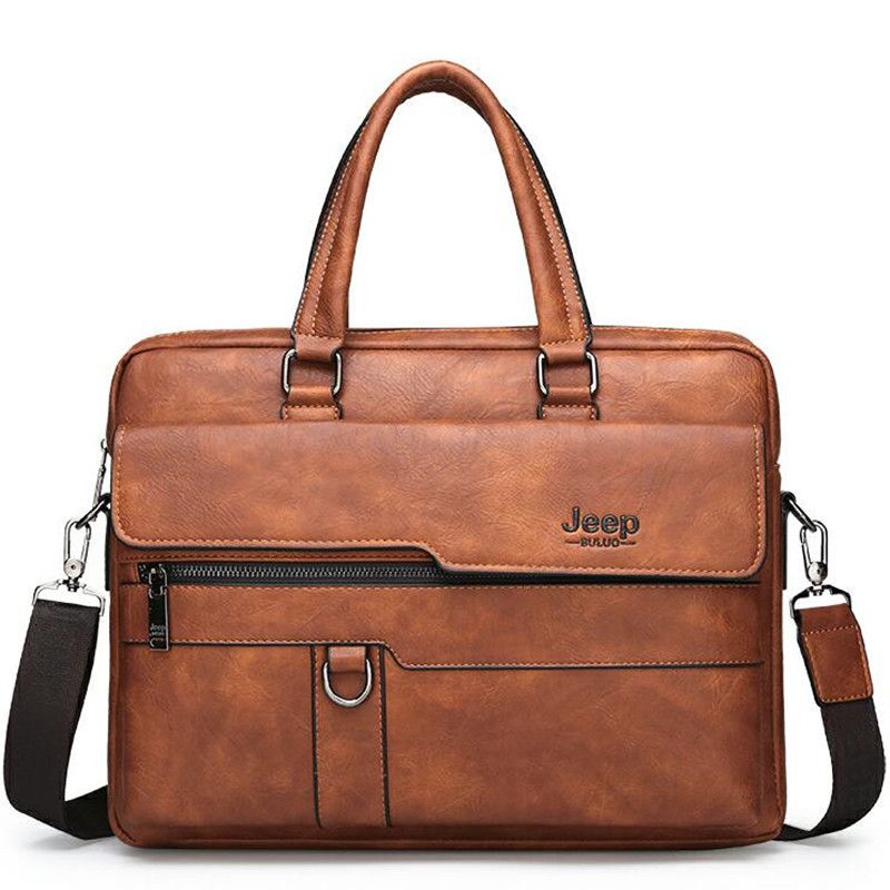 New European and American Portable Men's Bag Business Briefcase Men's PU Leather Shoulder Ccrossbody Computer Bag