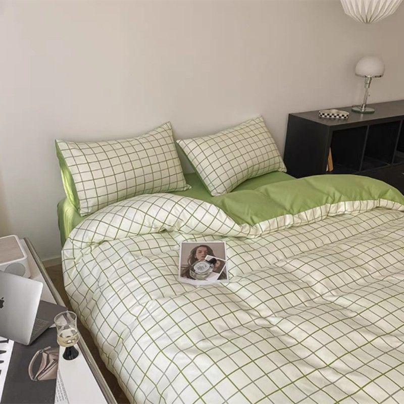 Bedding four piece set, aloe vera cotton bed sheet, duvet cover, pillowcase three piece set