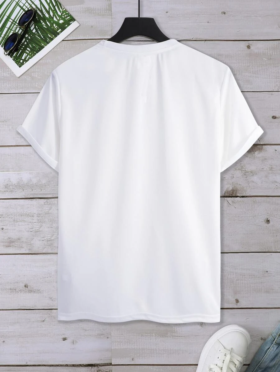 086# Men UFO & Alien Print Tee T-Shirt