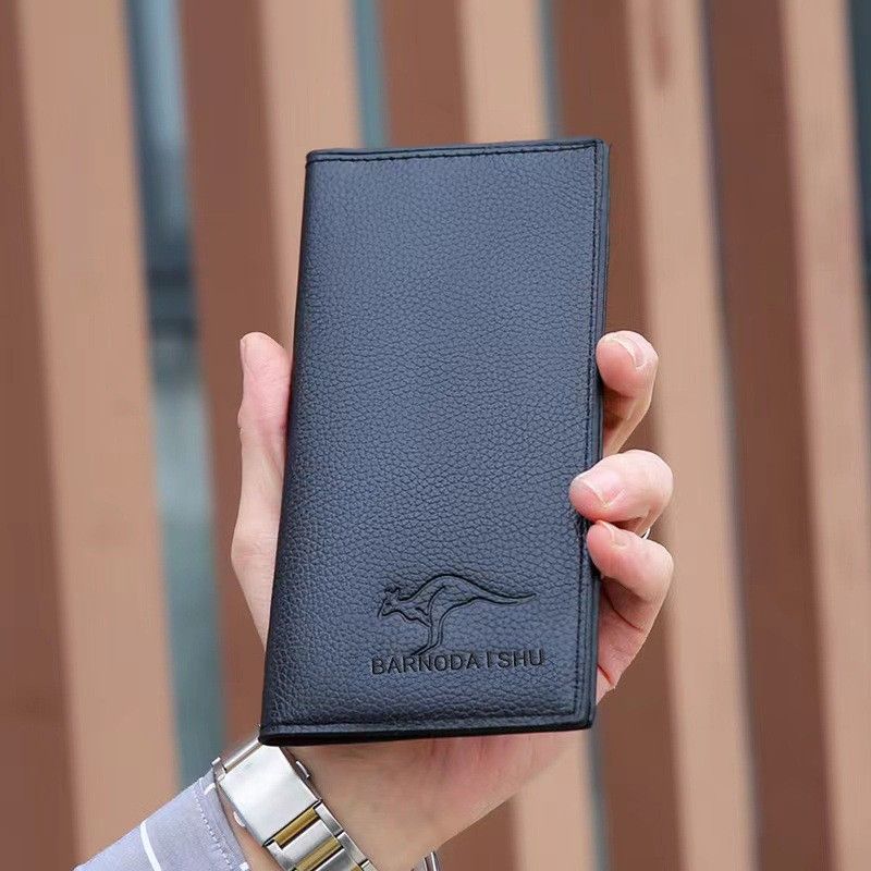Men Long Style PU Wallet, High‑Capacity Casual Luxury Long Purse for Suit Pocket