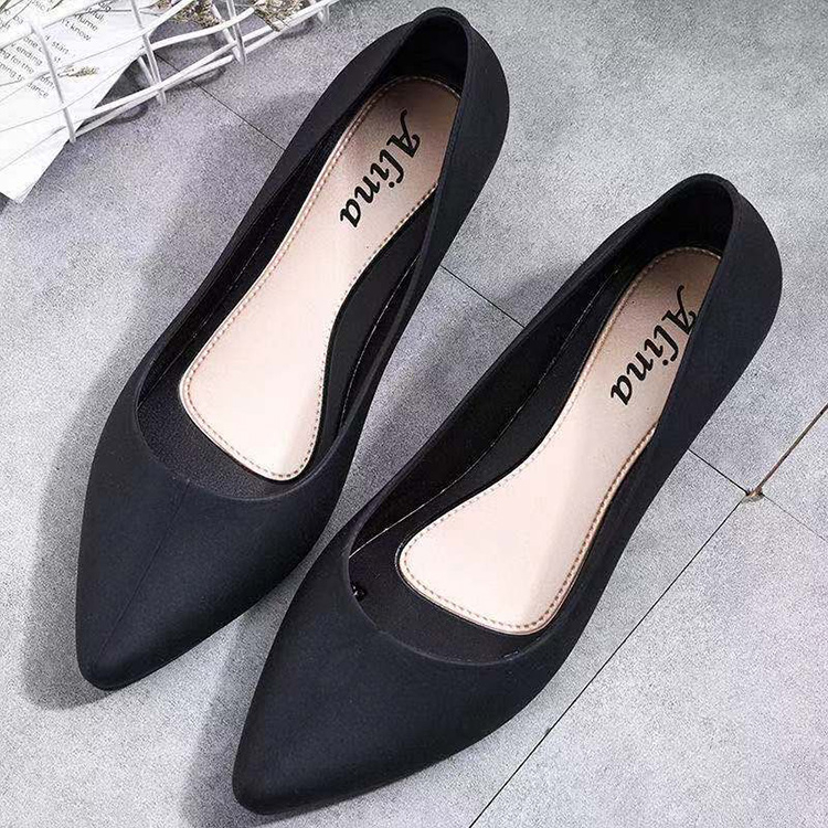 Pointed Single Shoes Wedge Heel Ladies Shoes Casual Work Peas Shoes Wear-resistant Women's Shoes