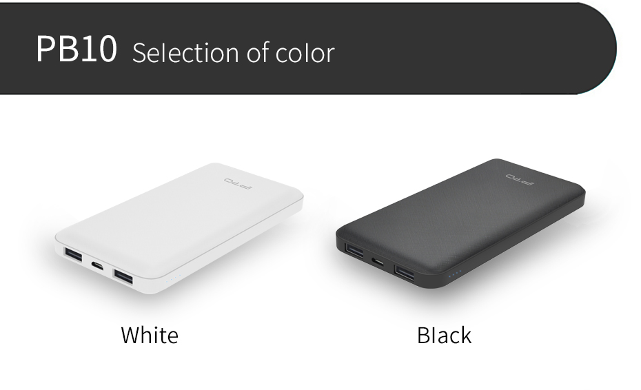 IPRO PB10 Power Bank 10000mAh with 1 Micro 2 USB Interface External Charging For Smart Mobile Phone Laptops Iphone Samsung Xiaomi Infinix Battery Charger Outside