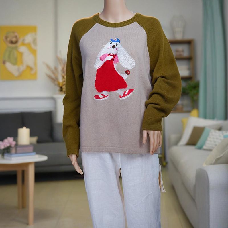 Wool knit Sweater Round Neck Women's Sweater