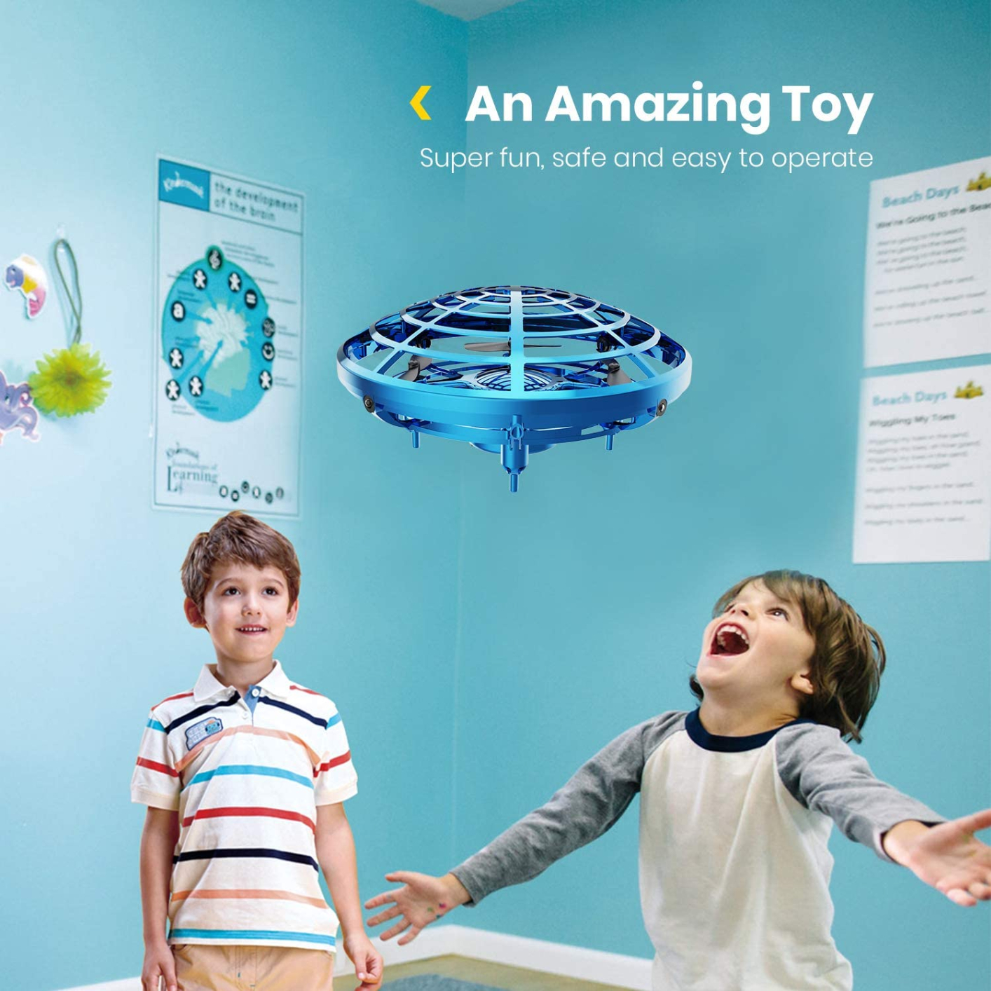 Tospin RC Flying Toys flying ball ufo Hand Controlled Drone with LED Light Induction Remote Control for Kids Boys Girls Birthday Gift