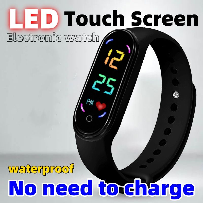 LED electronic watch waterproof ,Touch digital sports watch No need to charge Wrist Watch unisex,men women watch