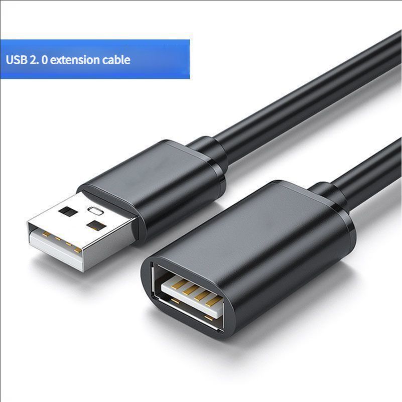 Male to female USB2.0 extension cable printer computer mouse keyboard U disk interface extended high-speed data cable(two pieces)