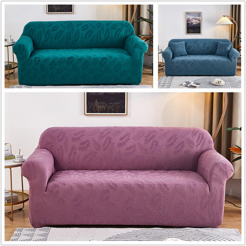 bln Solid Color Jacquard Couch Covers for 3 Cushion Couch Living Room High Stretch Sofa Cover Pets Dogs Friendly Anti Slip Thickened Slipcovers Furniture Protector
