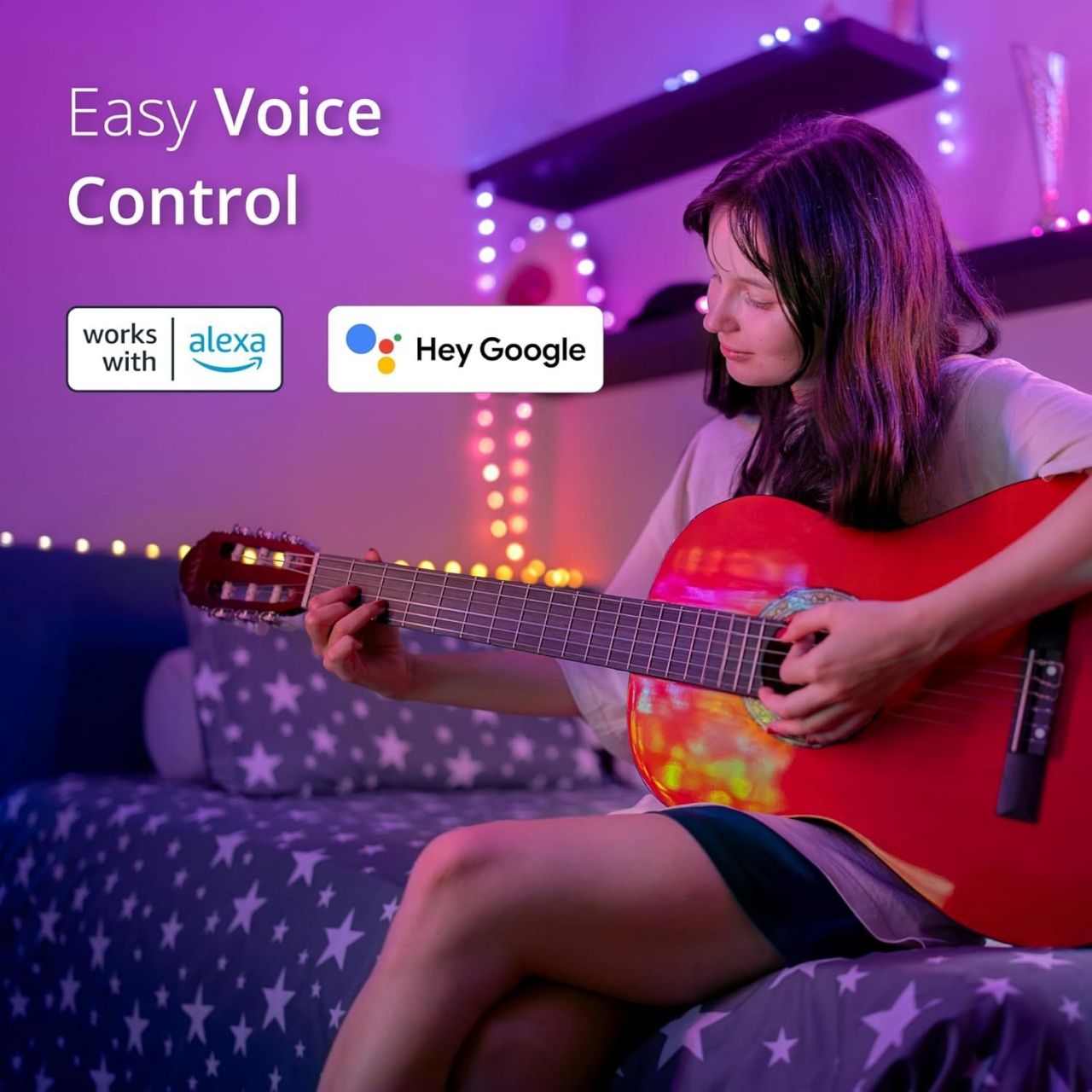 Tuya Smart Bluetooth Controlled RGB LED String Lights, Music Sync Color Changing Fairy Lights, Multiple Lighting Modes, Waterproof Design, Ideal Decorative Light for Christmas, Festival, Party, Garden and Outdoor Indoor Decoration.
