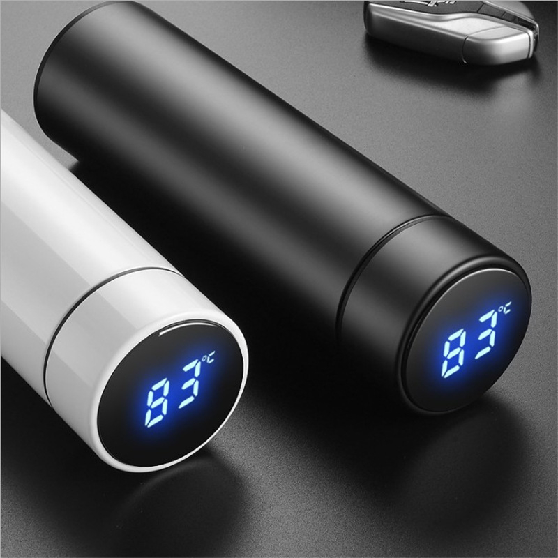 500ml Smart Water Bottle Intelligent Stainless Steel Thermos LED Temperature Display Bottles Vacuum Flasks Thermoses Cup 24hr