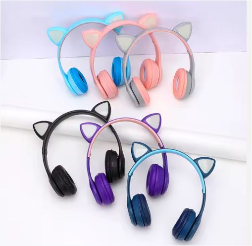 Headphones P47M Cute Cat Ear Wireless Headphones