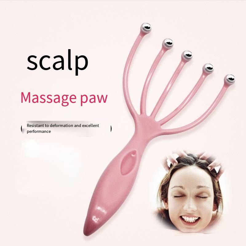 Five Claw Head Massager, Flexible Silicone Scalp Massage Claw, Portable Stress Relief Head Scratcher Tool, Relaxing Scalp Stimulator for Deep Relaxation, Head Care Massage Tool for Home Office Daily Use
