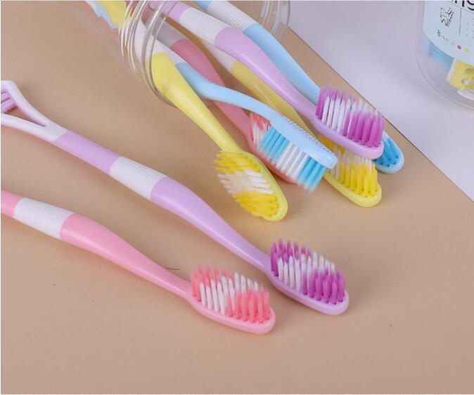 AKAKD 8 PCS Tongue Scraper Tongue Cleaner Tongue Scraper Remove Bad Breath Oral Care 2-in-1 Toothbrush Single