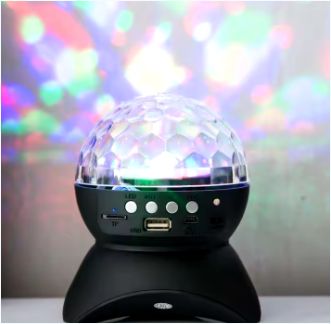 LED Stage Light Wireless Speaker for Party Bar Club- Rechargeable RGB Crystal Magic Ball Disco Light
