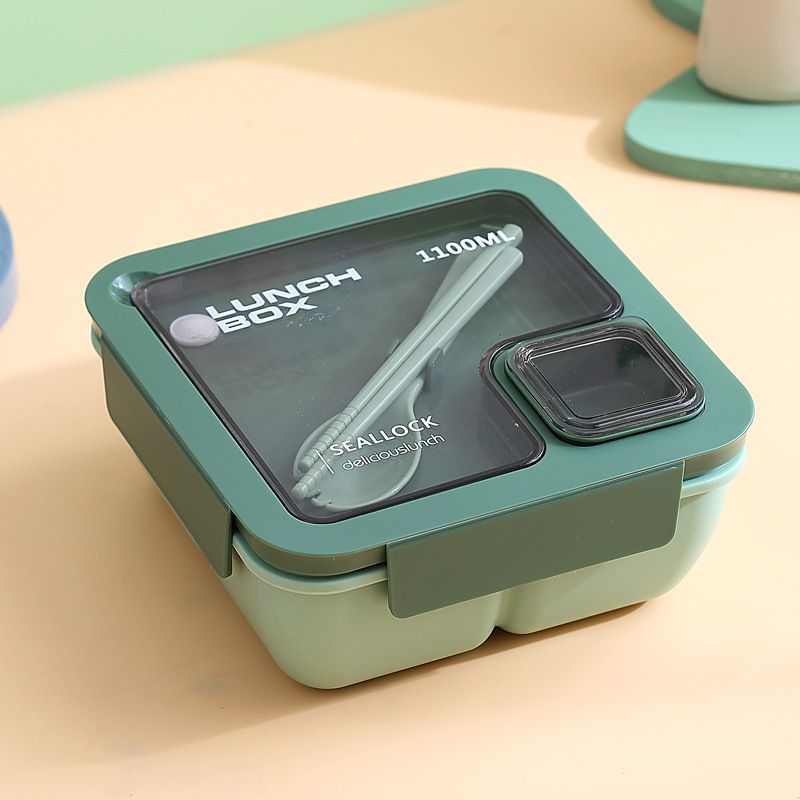 Handheld Compartmentalized Lunch Box Microwave Heat Student Lunch Box Office Worker Simple Light Food Lunch Box Kitchen Dining Storage Travel To-Go Food Containers