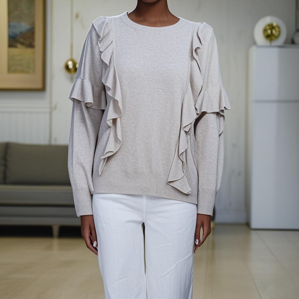 Wool knit Sweater Round Neck Women's Sweater