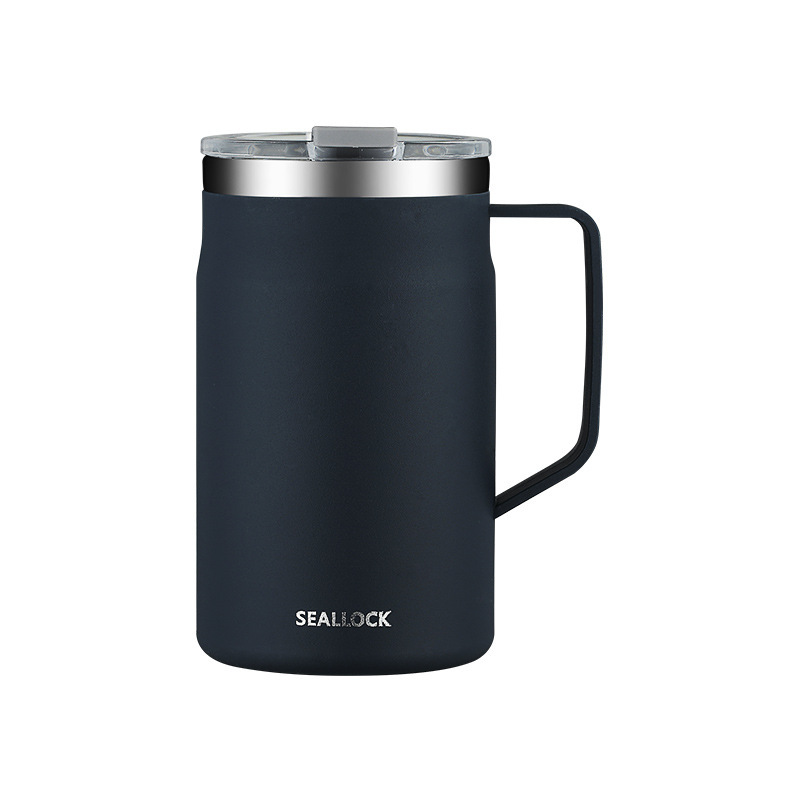 Ins Style Stainless Steel Coffee Cup Portable Insulated Water Cup Stainless Steel Cup Sealed with Lid Mark Cup Kitchen Dining Dinnerware Coffee Cups Mugs