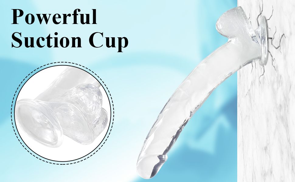 Clear Realistic Dildo, Big Thick Dildo for Advanced Users, G spot Dildo with Strong Suction Cup for Hands-Free Play, Lifelike Penis Adult Anal Sex Toy for Women