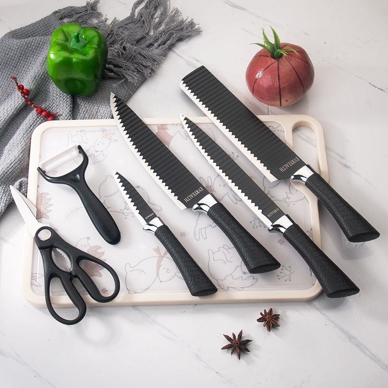 6-piece combination knife set-Black