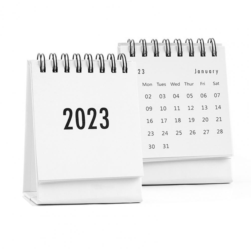 2023 Home Desktop Ornaments Calendar Delicate Simple Desk Refreshing Mini Desktop Note Coil Calendar Book Office School Supplies

