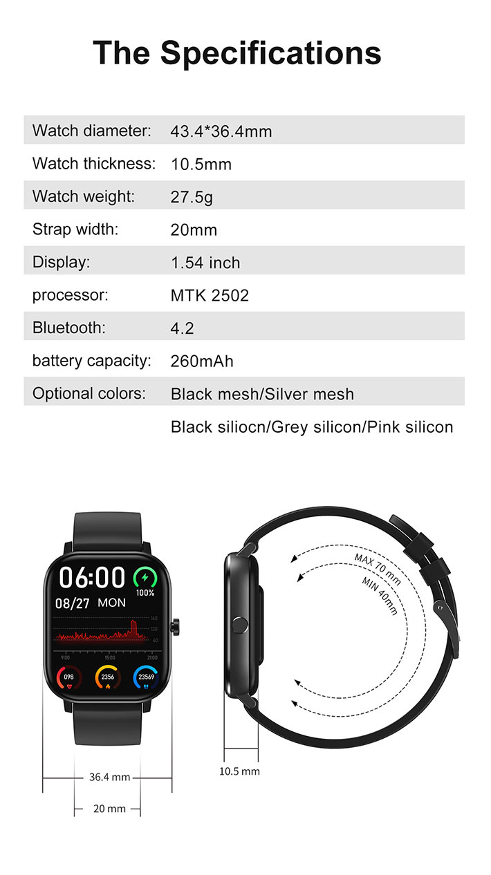 Brill- Ultra Thin Smartwatch - Can Detect Heart Rate Blood Pressure and Can Call