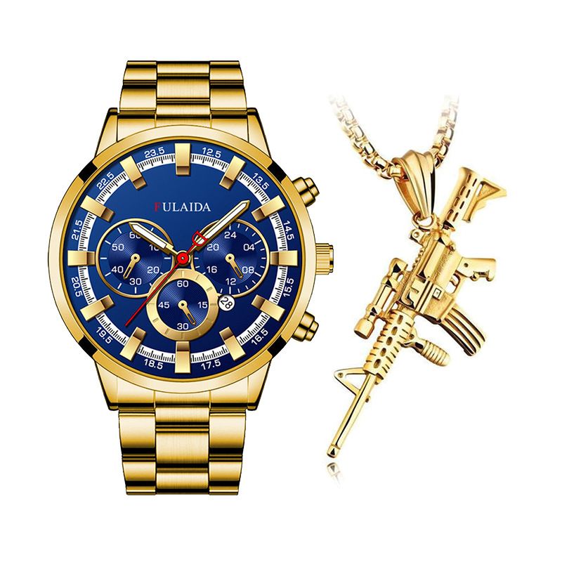 2pieces Set Men's Watch + Necklace
