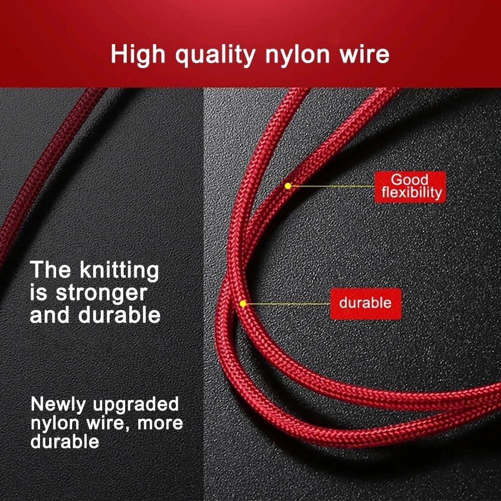 1.2m nylon braided one to three data cable multi 2A fast charging 3 in 1 phone charging cable