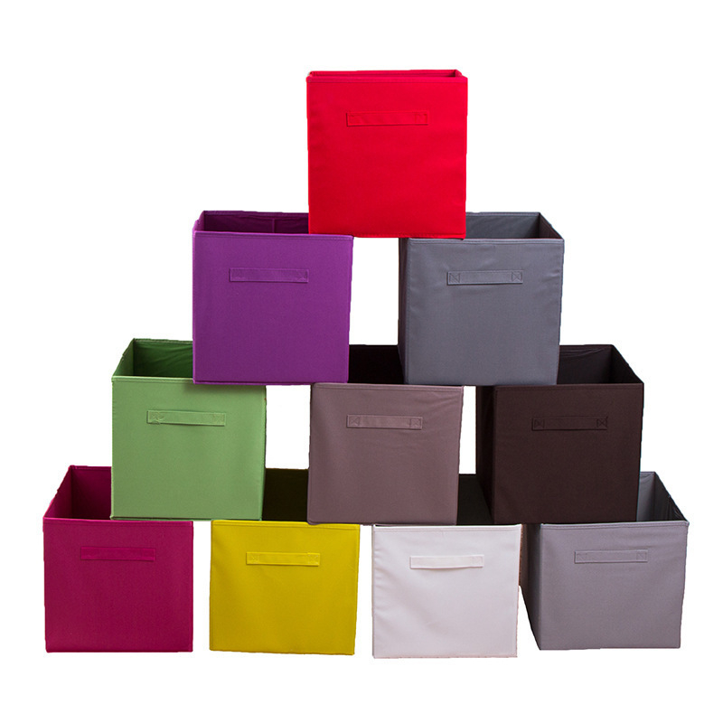 Collapsible Fabric Storage Cubes Organizer with Handles, Pack of 6