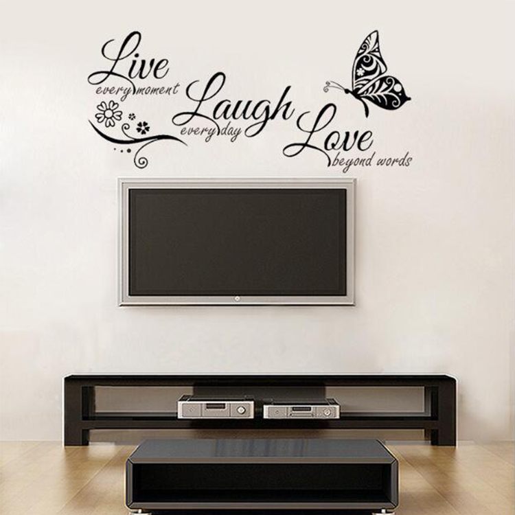 Live Laugh Love Wall Decal Inspirational Positive Energy Quotes Wall Stickers Removable Peel and Stick Vinyl Wall Decor Art for Living Room Bedroom Office Classroom Apartment Decoration