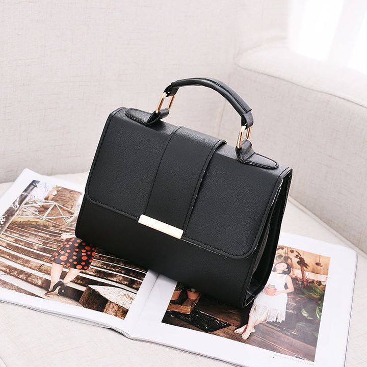 Fashion Women Bag Leather Handbags PU Shoulder Bag Small Flap Crossbody Bags Black 