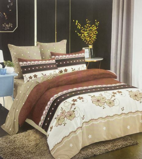 3 PCS Bedding Set 1 bedsheet 2 pillowcases King Size High-quality Eco-friendly silk 100% cotton bedsheet Microfiber *8003

