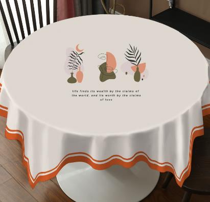 Household Round Table Tablecloth Waterproof and Oil Resistant Tablecloth