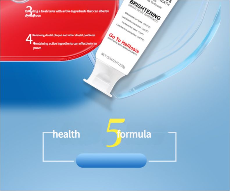 SP-6 Probiotics Whitening and Staining Toothpaste Freshens Breath and Improves Yellow Teeth 120g