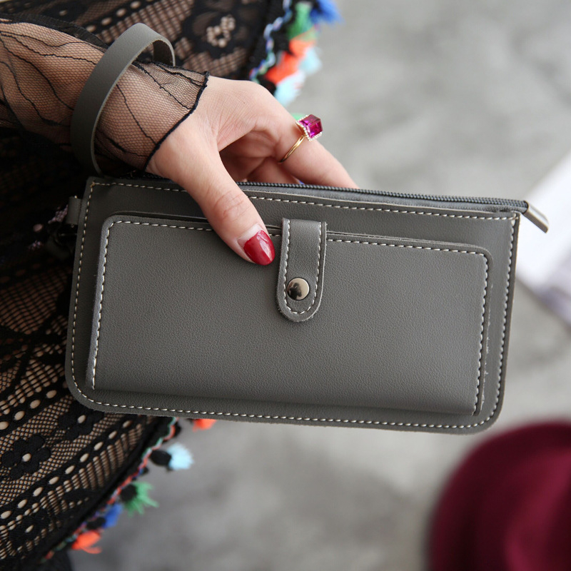 AM818 Women Wallets Leather Luxury Card Holder Clutch Casual Women Bgas Pocket Hasp Ladies Wallet Purse