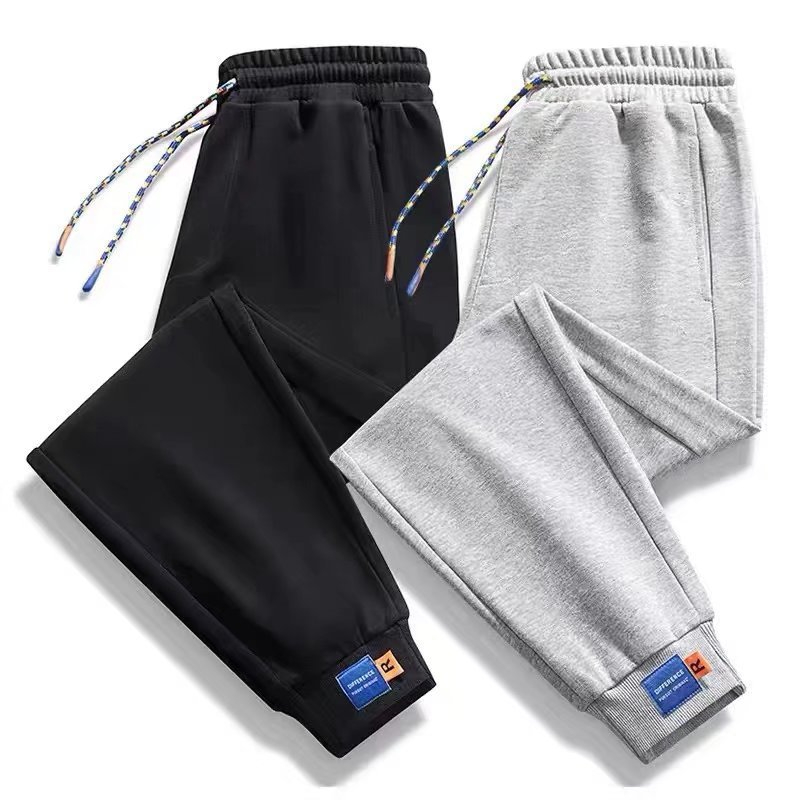 MKO Men's Summer Knitted Athletic Slacks, Tethered Solid Color Cropped Pants