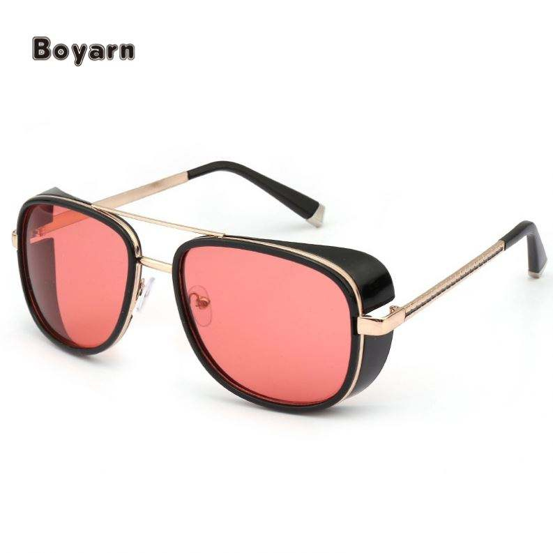 C61 Fashion Metal Frame Square Aviation Iron Man Tony Stark Steampunk Sun Glasses Sunglasses Eyewear