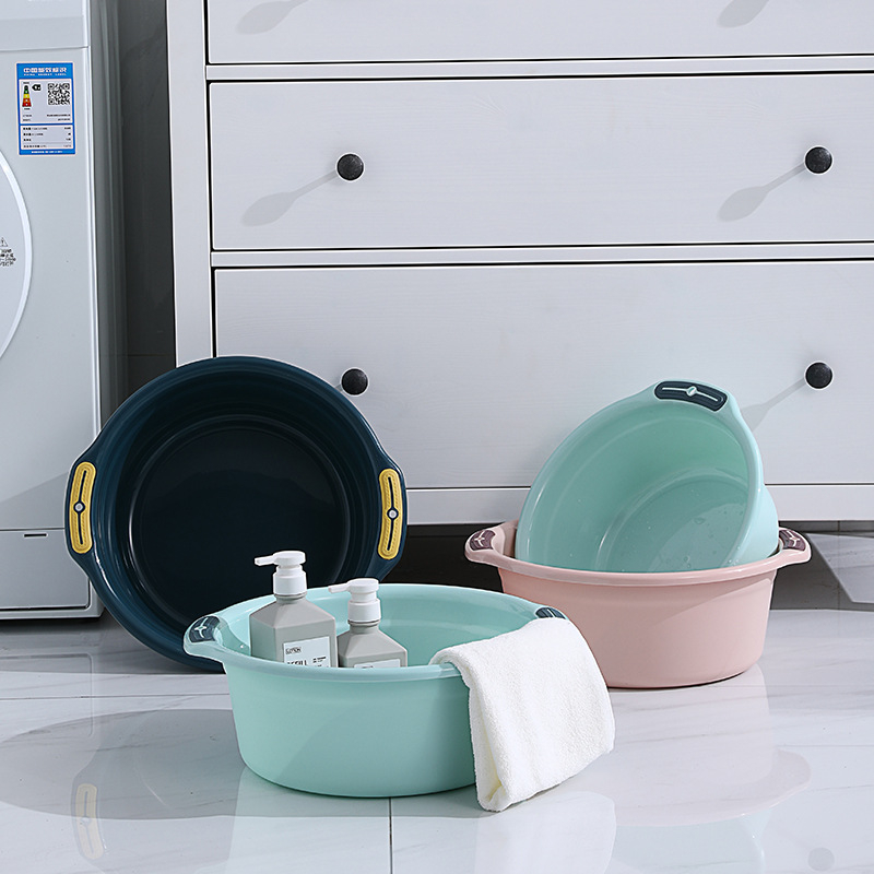 785/786 Household Washbasin Thickened Mixed Color Plastic Laundry Basin Amphora Baby Foot Wash Basin Kitchen Sink Plastic Washbasin

