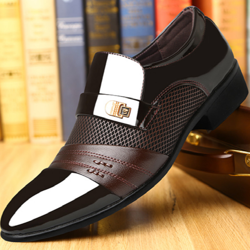 Men's business shoes CRRshop free shipping hot sale new fashion trend large business casual men's shoes fashion trend comfortable breathable formal leather shoes big size 38-44 45 46 47 48