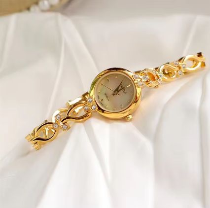  Luxury Rhinestone Inlay Slim Band Women's Watch Set Elegant Analog Wrist Ladies Watches 