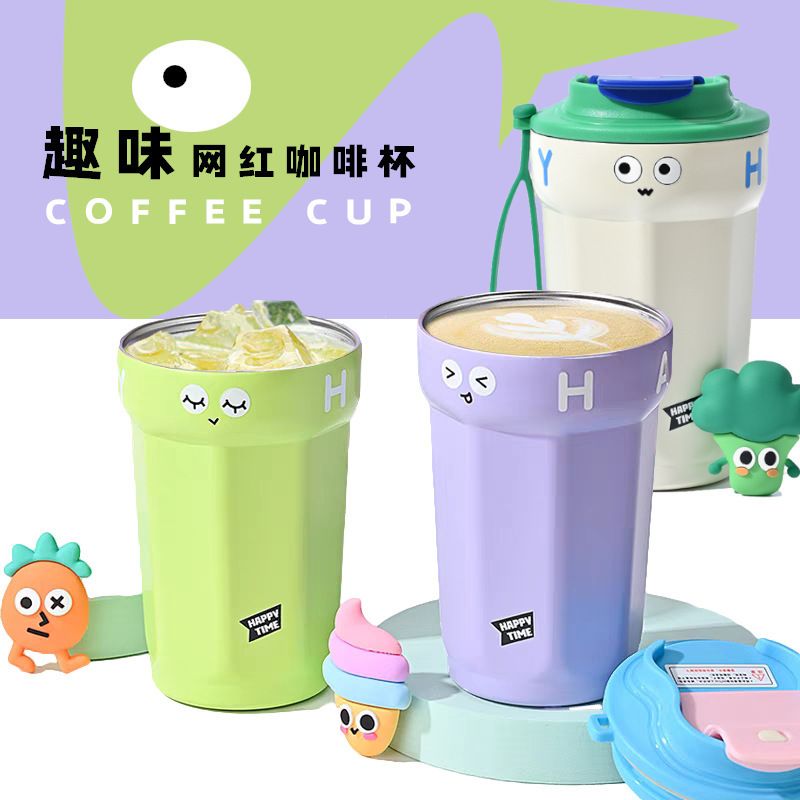 316 Coffee thermos cup Men's portable car accompanying cup girls high appearance level cute small milk tea cup 0145