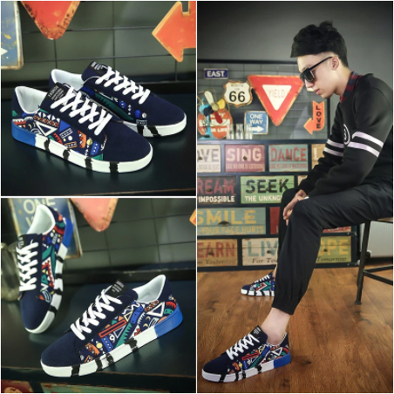 2021 New Men’s  Sneakers Casual Shoes Men Lovers Printing Fashion Flat Tenis Masculino Vulcanized Shoes Zapatos De Hombre