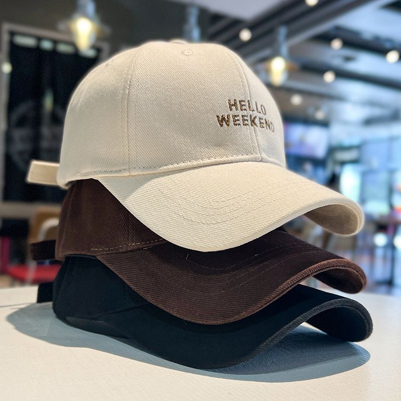 Women's "Hello Weekend" Embroidered Baseball Cap, Adjustable Cotton Dad Hat, Casual Summer Sun Hat for Daily Wear, 3 Colors Available
