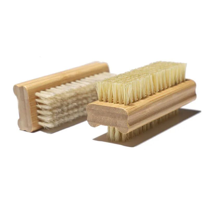 Double-sided Nail Brush Manicure Pedicure Wood Handle Soft Remove Dust Nail Cleaning Brush For Nail Care Scrubbing Tools