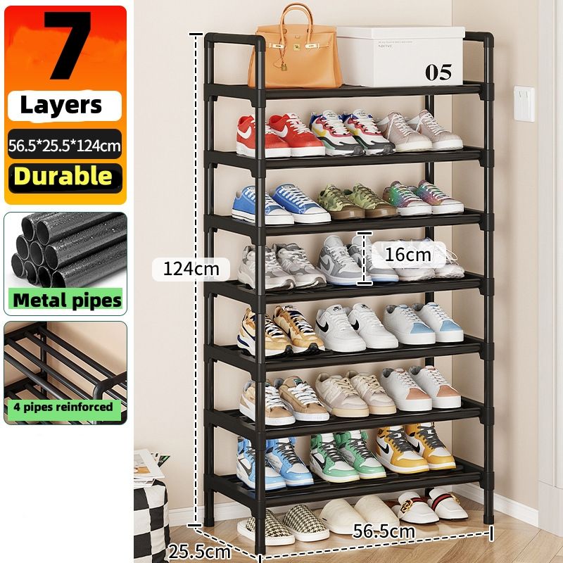 Length 44 cm 2 layers ，3 layers, 4 layers ,5 layers CRRSHOP lenght 56.5cm 3 layers, 4 layers ,5 layers , 6 layers,7 layers ,8 layers  Storage Rack, simple household use, multi-layer entrance, indoor storage rack dust-proof dormitory storage rack, shoe cabinetlength 56.5 cm    7 layers