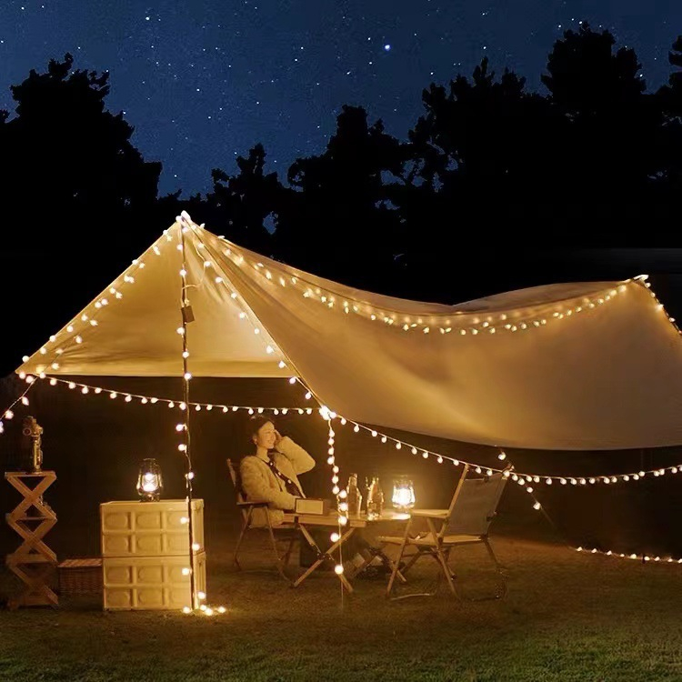 LED String Lights Starry Sky Bulb Lights Camping Tent Atmosphere Lamp Outdoor Waterproof Garden Party Patio Street Decoration